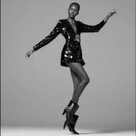 Zara Black Sequin Dress with Floral Applique Detail - Great New Year’s Eve Dress - Picture 4 of 14